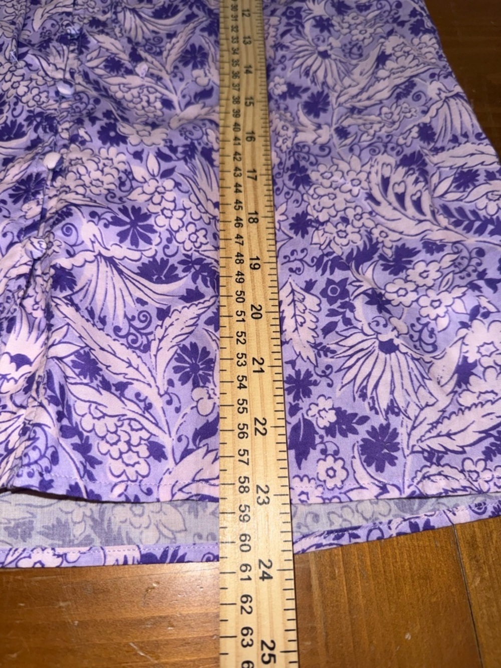 Untuckit Charlie Purple Floral Top 3/4 Sleeve S V-Neck Flowy Spring Ethereal - Picture 12 of 12